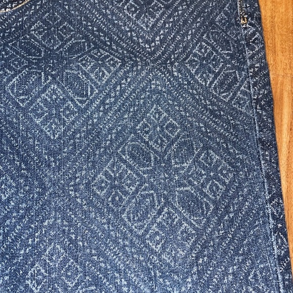 Ralph Lauren womens jeans 8 31 Blue white Pattern design stretch skinny mid rise - Picture 3 of 7